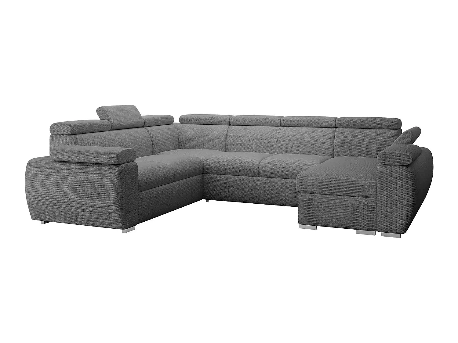 Canapé d'angle convertible 3 places en tissu gris COLUMBUS 325x260x85 cm