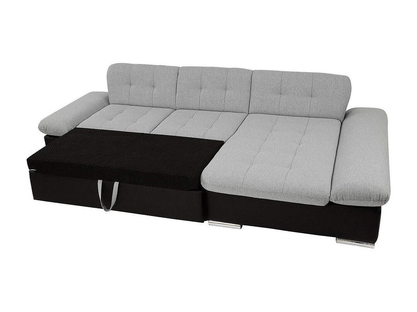 Canapé d'angle convertible 3 places en tissu brun 278x161x76 cm