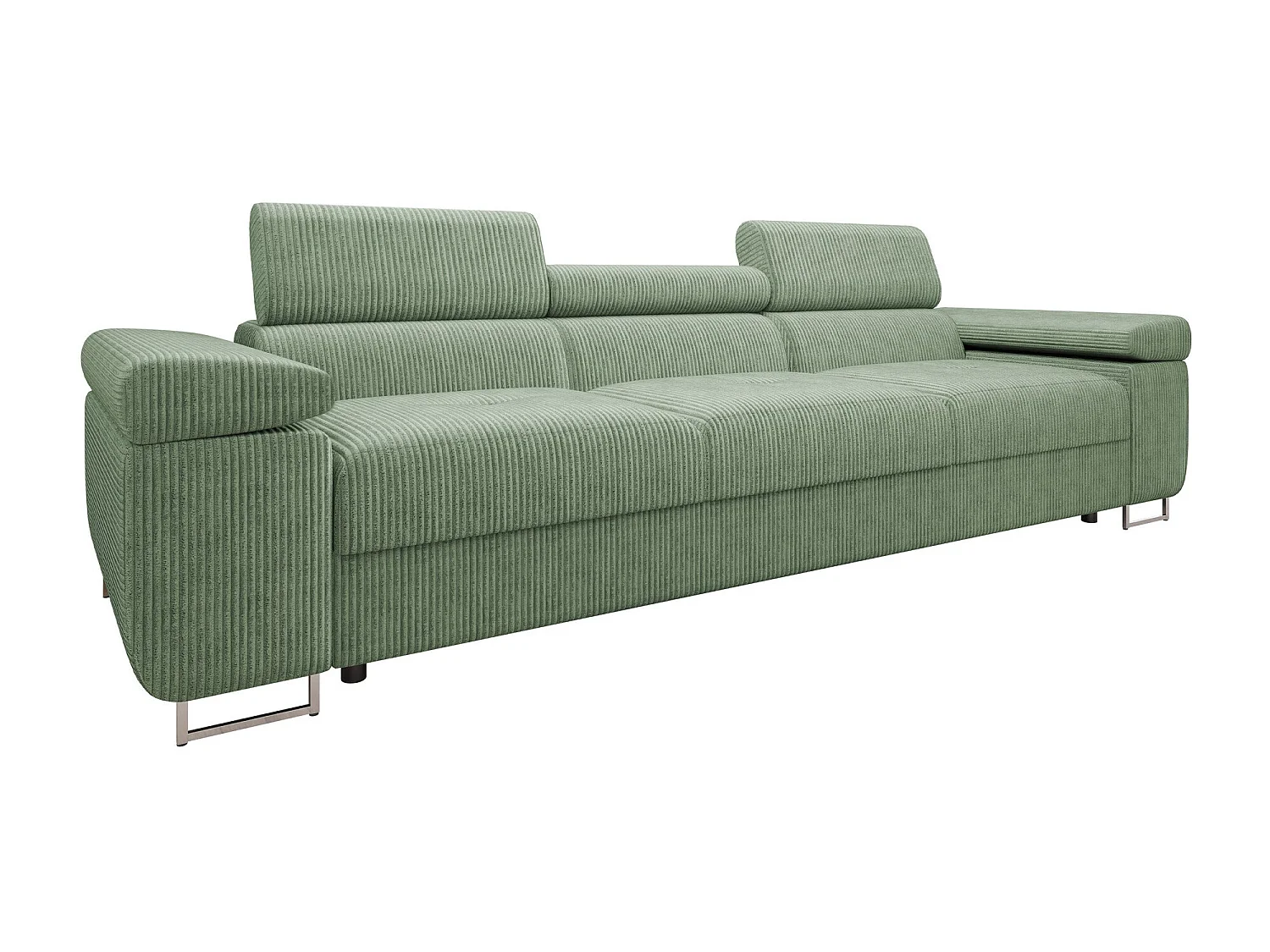 Sofá Comfivo Eliferu 104, Verde, 263x102x70cm, Tapiz, Patas: Metal