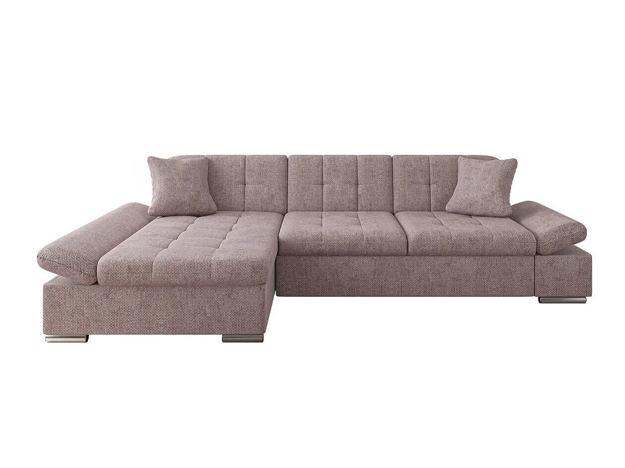 Canapé d'angle 3 places en tissu brun 278x161x76 cm