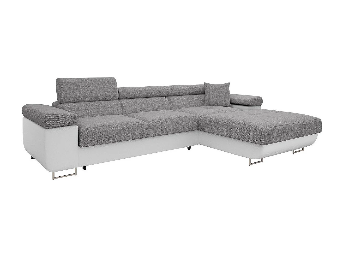 Sofá rinconero Comfivo Eliferu 102, Gris, Función de descanso, Almacenaje, 280x170x70cm