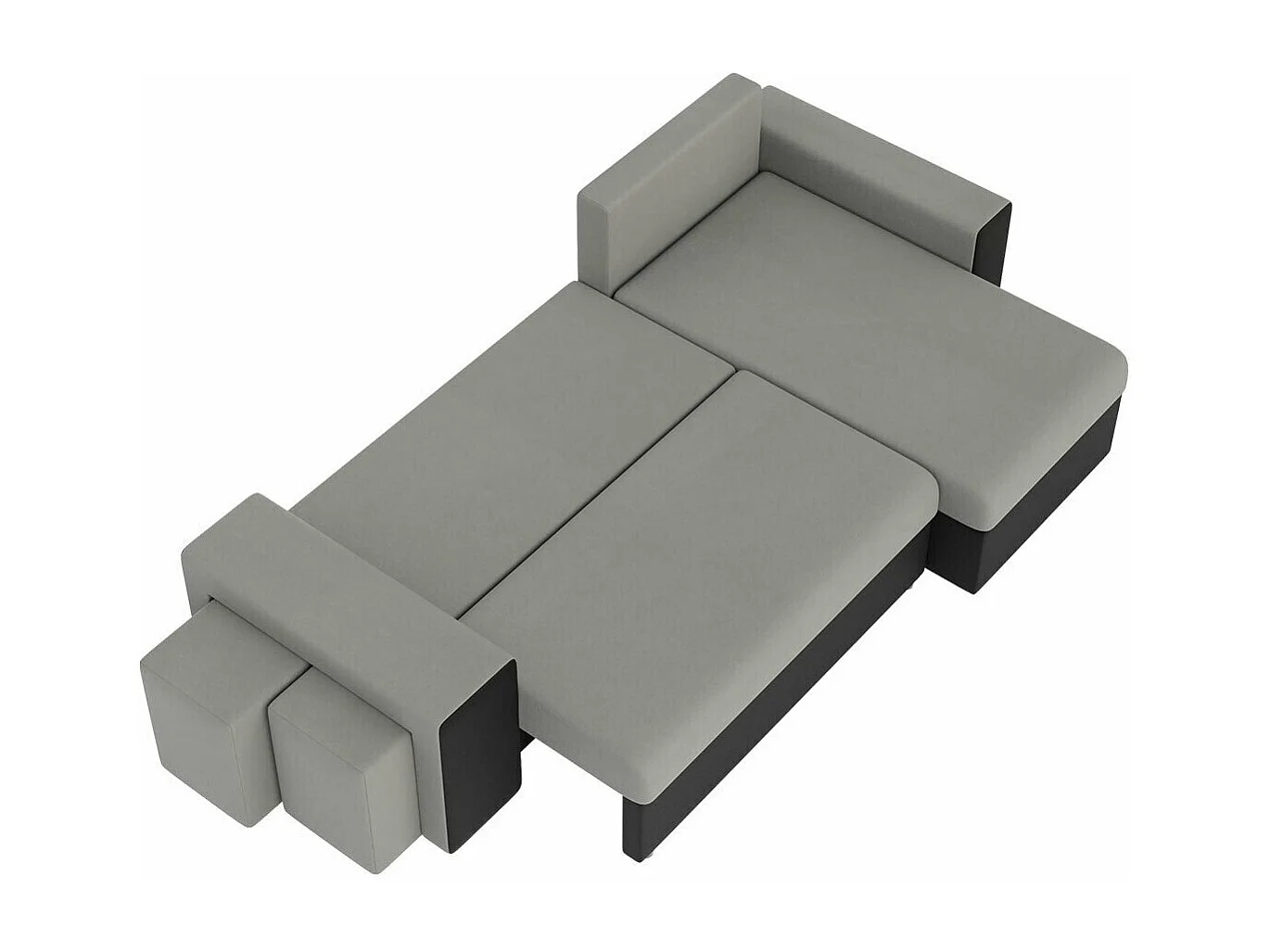 Canapé d'angle Memphis 138, Brun clair, Fonction de couchage, Boîte de literie, 256x139cm