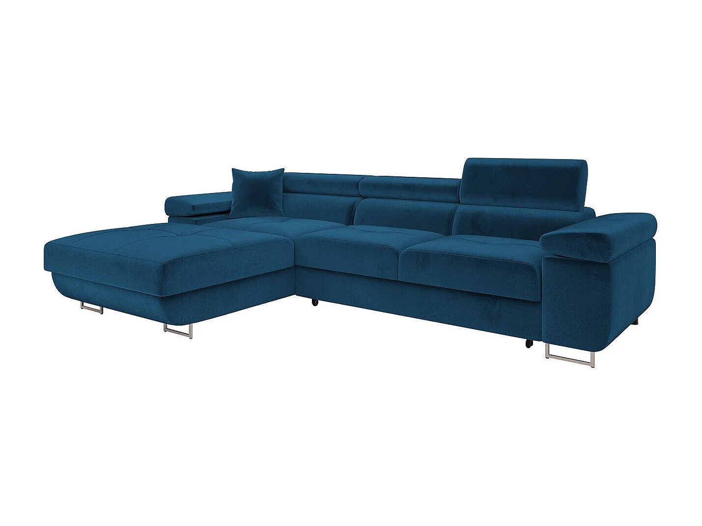 Sofá rinconero Comfivo Eliferu 102, Azul, Función de descanso, Almacenaje, 280x170x70cm