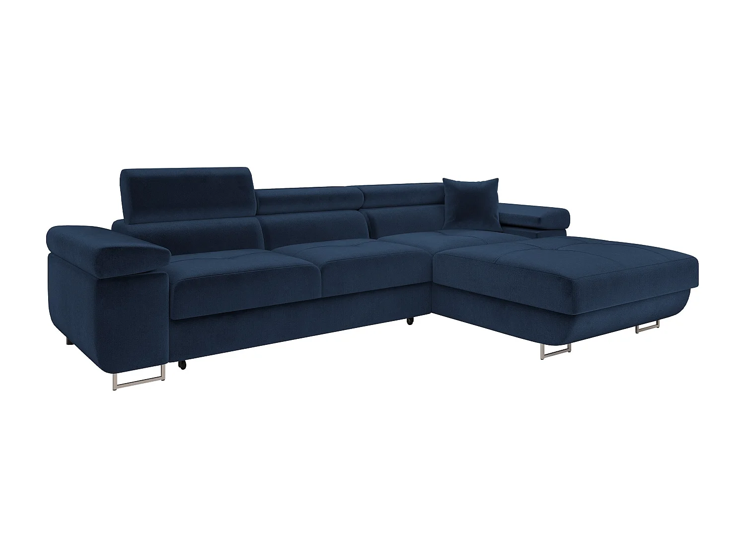 Sofá rinconero Comfivo Vinetum II, Azul, Función de descanso, Almacenaje, 280x170x70cm