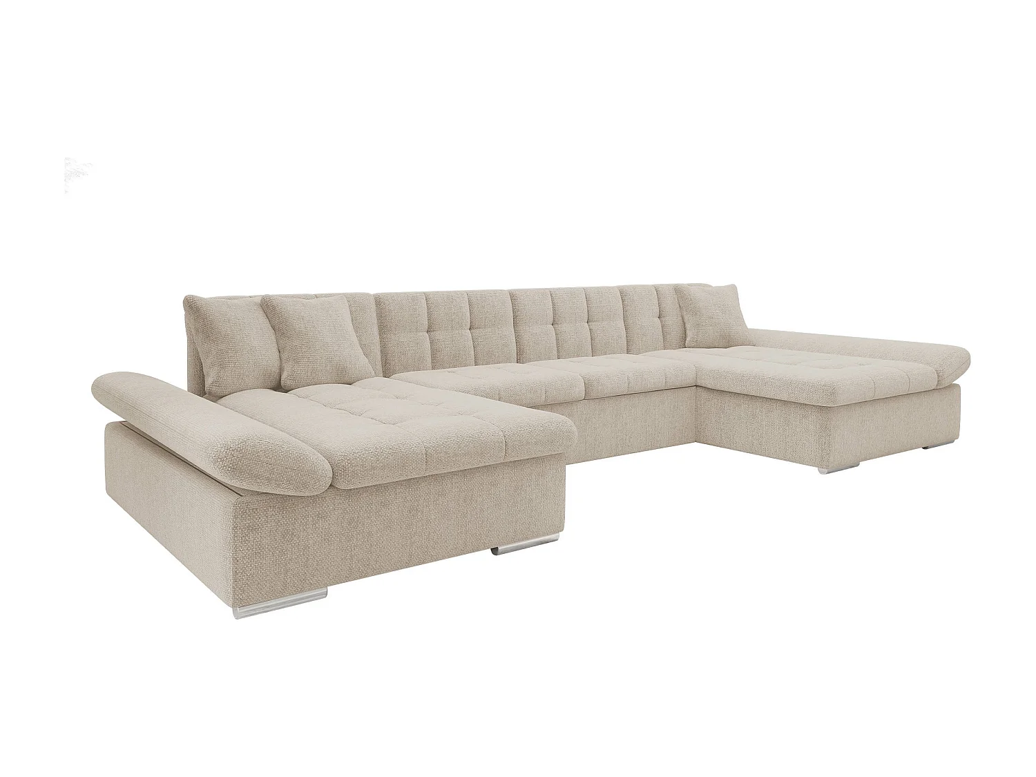 Sofá rinconero Comfivo 240, De color marrón claro, Función de descanso, Almacenaje, 360cm