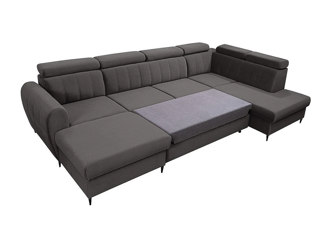 Canapé d'angle Temple 128, Gris, Disponible, 355x200x90cm