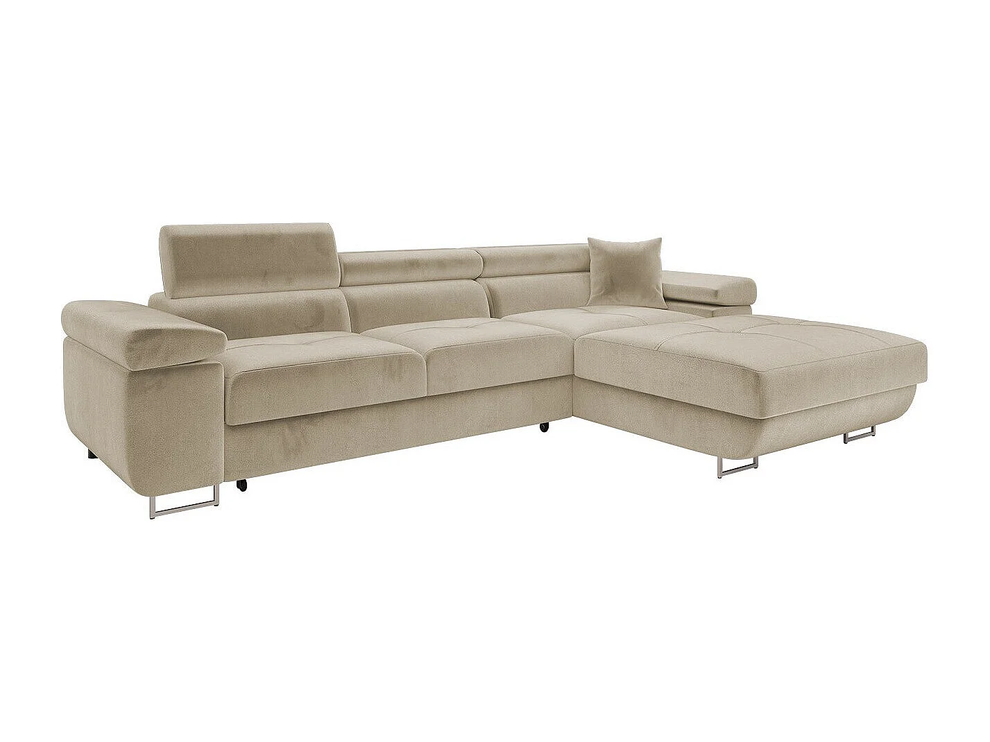 Sofá rinconero Comfivo Eliferu 102, De color marrón claro, Función de descanso, 280x170cm