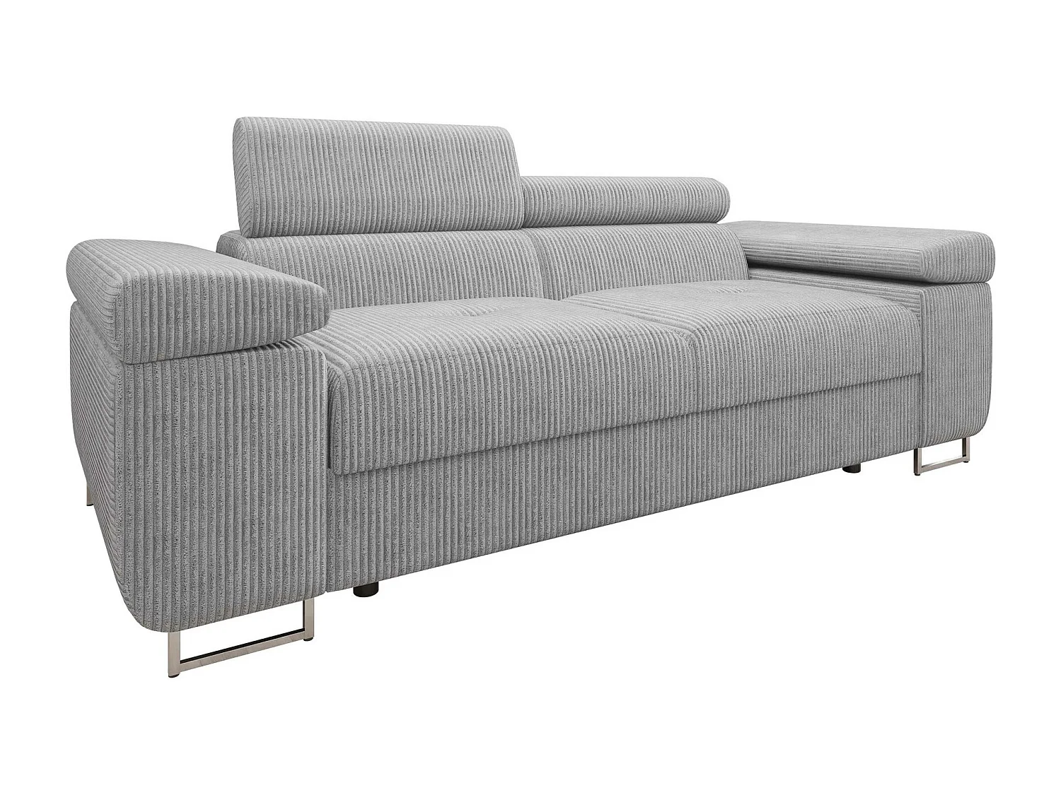 Canapé Comfivo Eliferu 105, Gris, 198x102x70cm, Tissu, Pieds: Métal