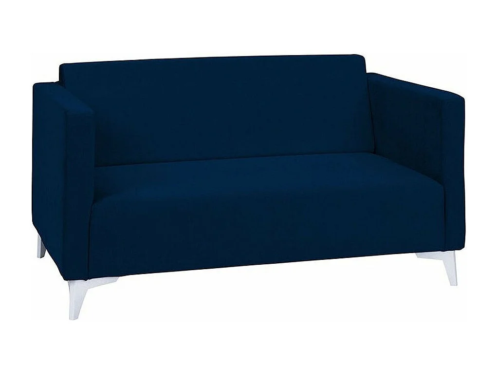 Canapé Virmore 101, Bleu, 136x82x74cm, Tapisserie, Pieds: Plastique