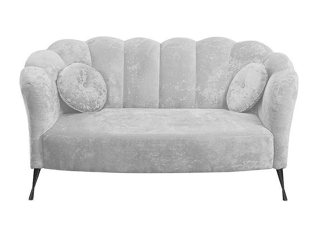 Canapé Providence 151, Gris, 155x83x78cm, Tissu, Pieds: Métal