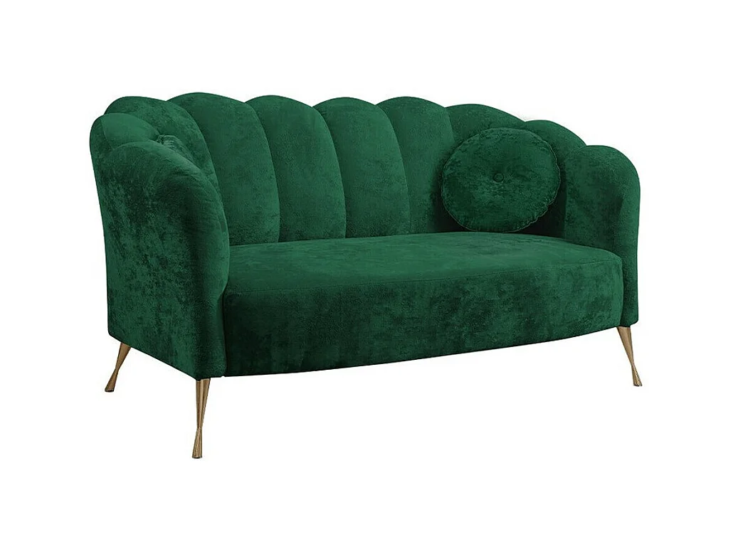 Canapé Providence 151, Vert, 155x83x78cm, Tapisserie, Pieds: Métal