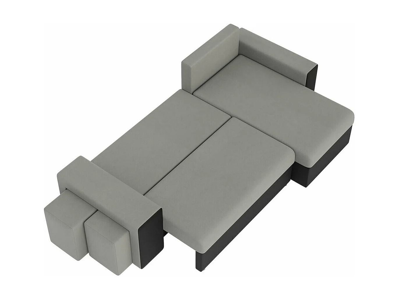 Sofá rinconero Memphis 138, Gris, Función de descanso, Almacenaje, 256x139x80cm