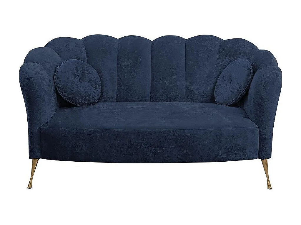 Canapé Providence 151, Bleu, 155x83x78cm, Tissu, Pieds: Métal