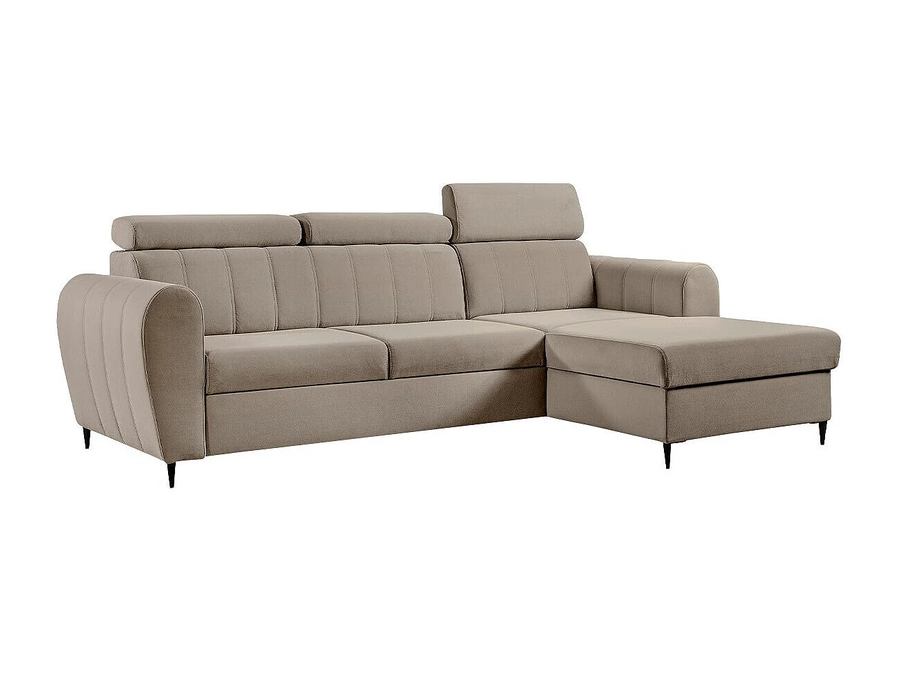 Canapé d'angle Temple 126, Brun clair, Disponible, 262x175x90cm