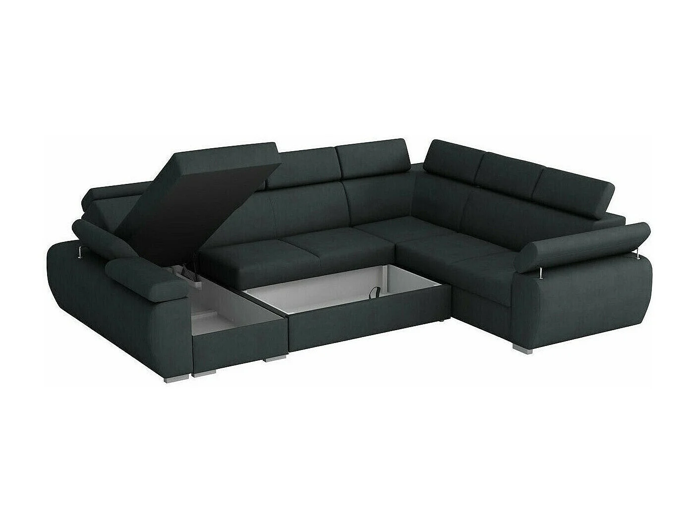 Canapé d'angle Columbus 214, Gris clair, Disponible, 325x260x85cm