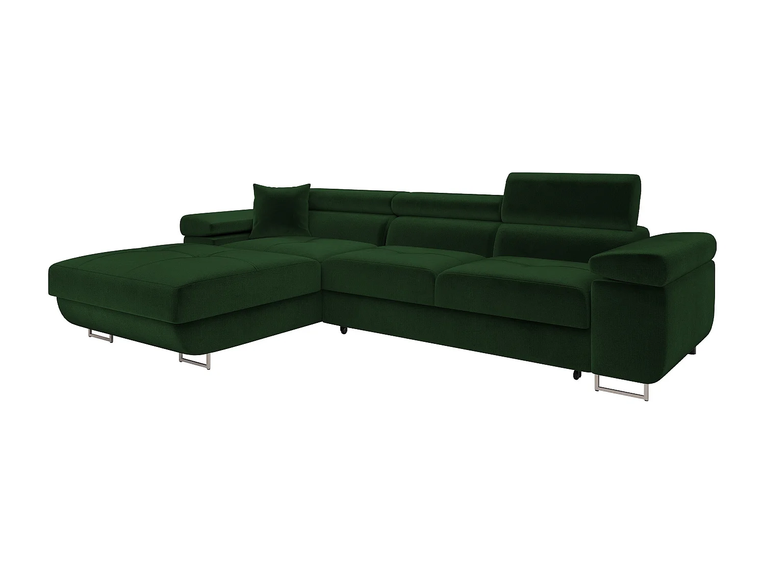 Sofá rinconero Comfivo Vinetum II, Verde, Función de descanso, Almacenaje, 280x170x70cm