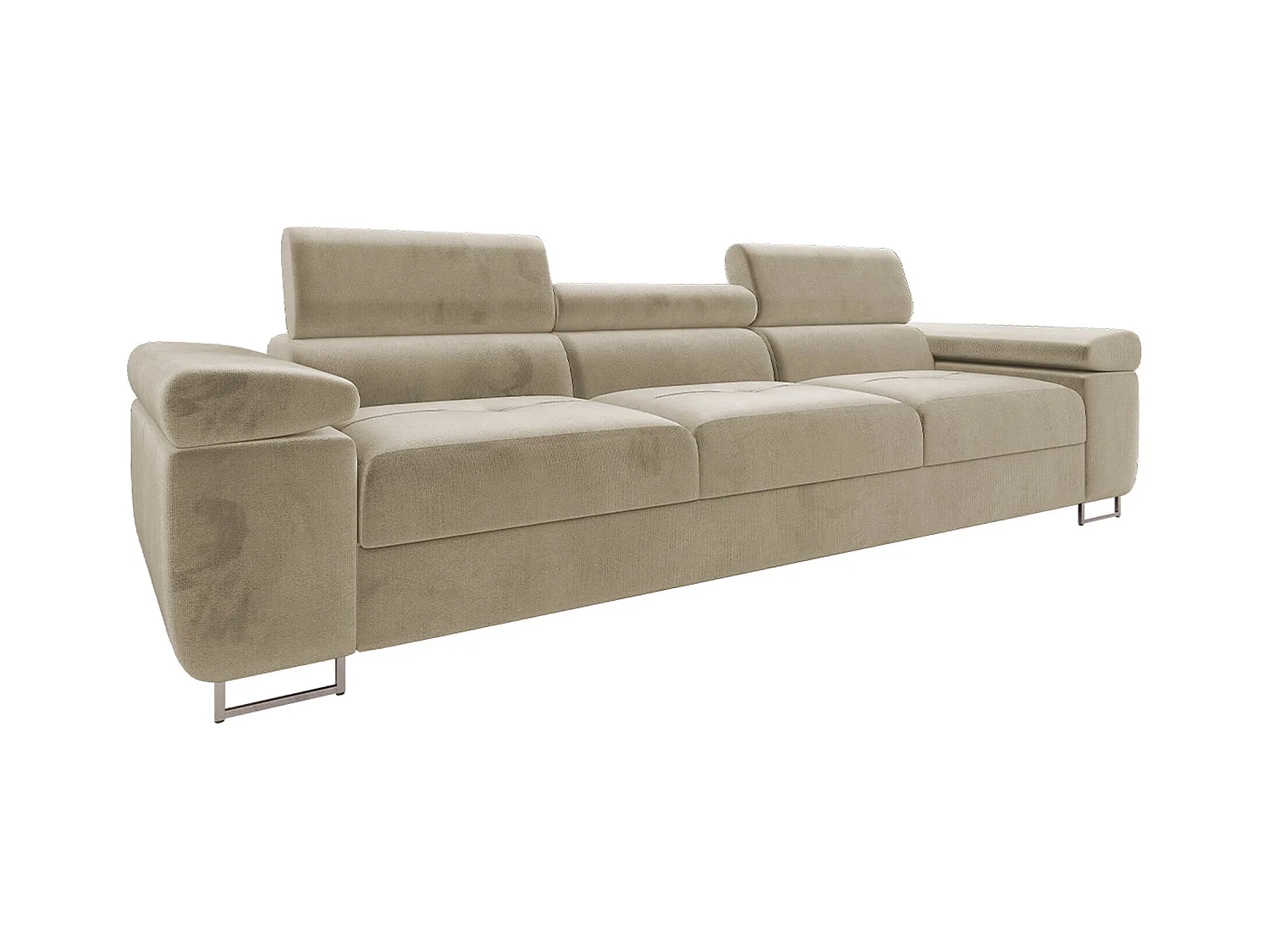 Divano Comfivo Eliferu 104, Senza, Senza, Nocciola, 263x102x70cm, Arazzo, Gambe: Metallo