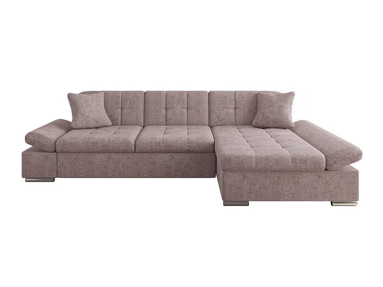 Canapé d'angle 3 places en tissu brun 278x161x76 cm