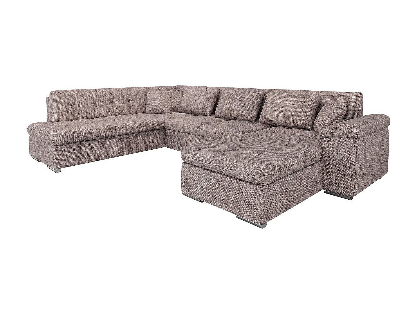 Canapé d'angle Comfivo 114, Brun clair, Fonction de couchage, Boîte de literie, 348x205cm