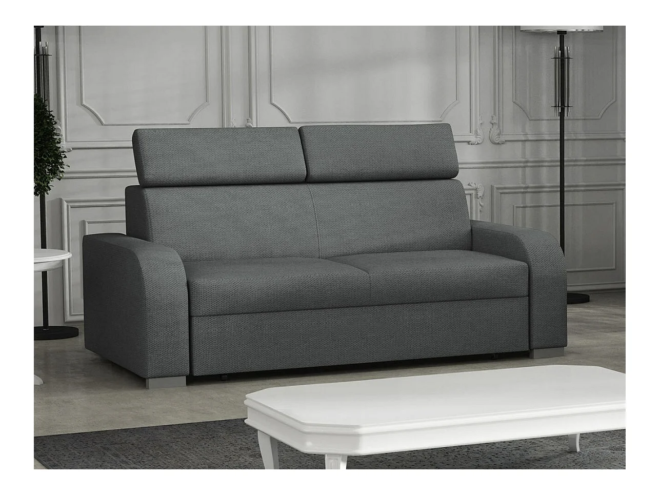 Sofá Etrcala 103, Gris, 170x100x85cm, Tapiz, Patas: Plástico|Madera