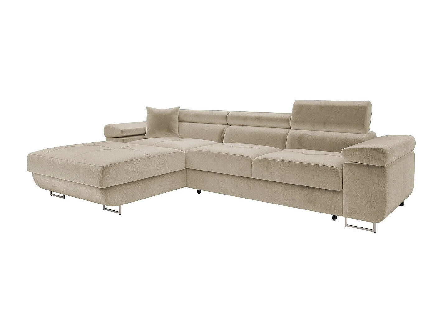 Sofá rinconero Comfivo Eliferu 102, De color marrón claro, Función de descanso, 280x170cm