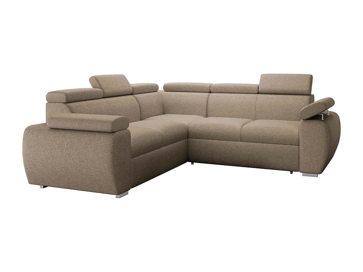 Canapé d'angle Columbus 215, Brun clair, Disponible, 260x260x85cm