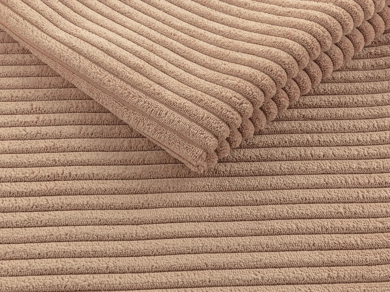 Sofá Comfivo Eliferu 104, De color marrón claro, 263x102x70cm, Tapiz, Patas: Metal