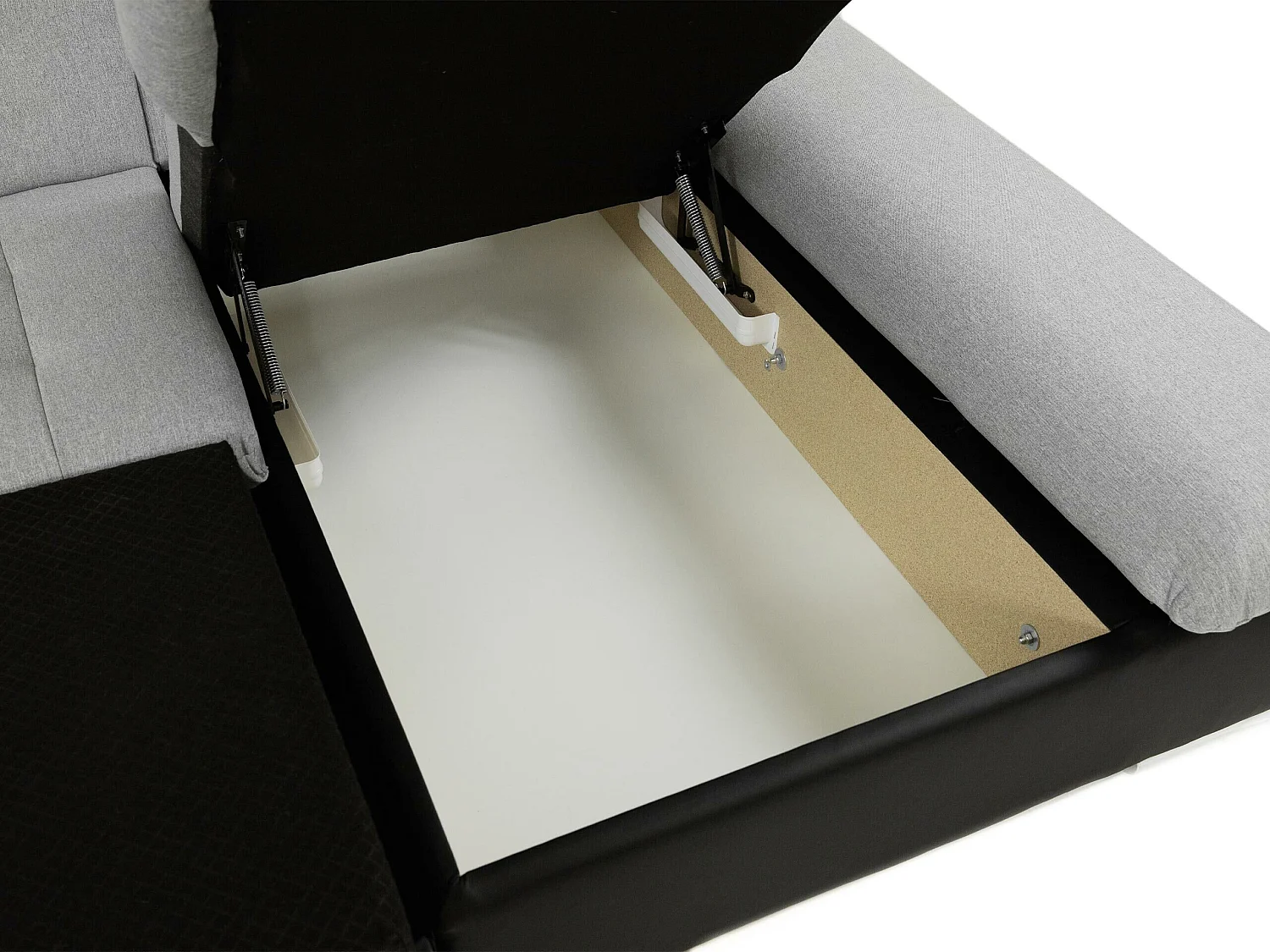 Canapé d'angle convertible 3 places en tissu brun 278x161x76 cm