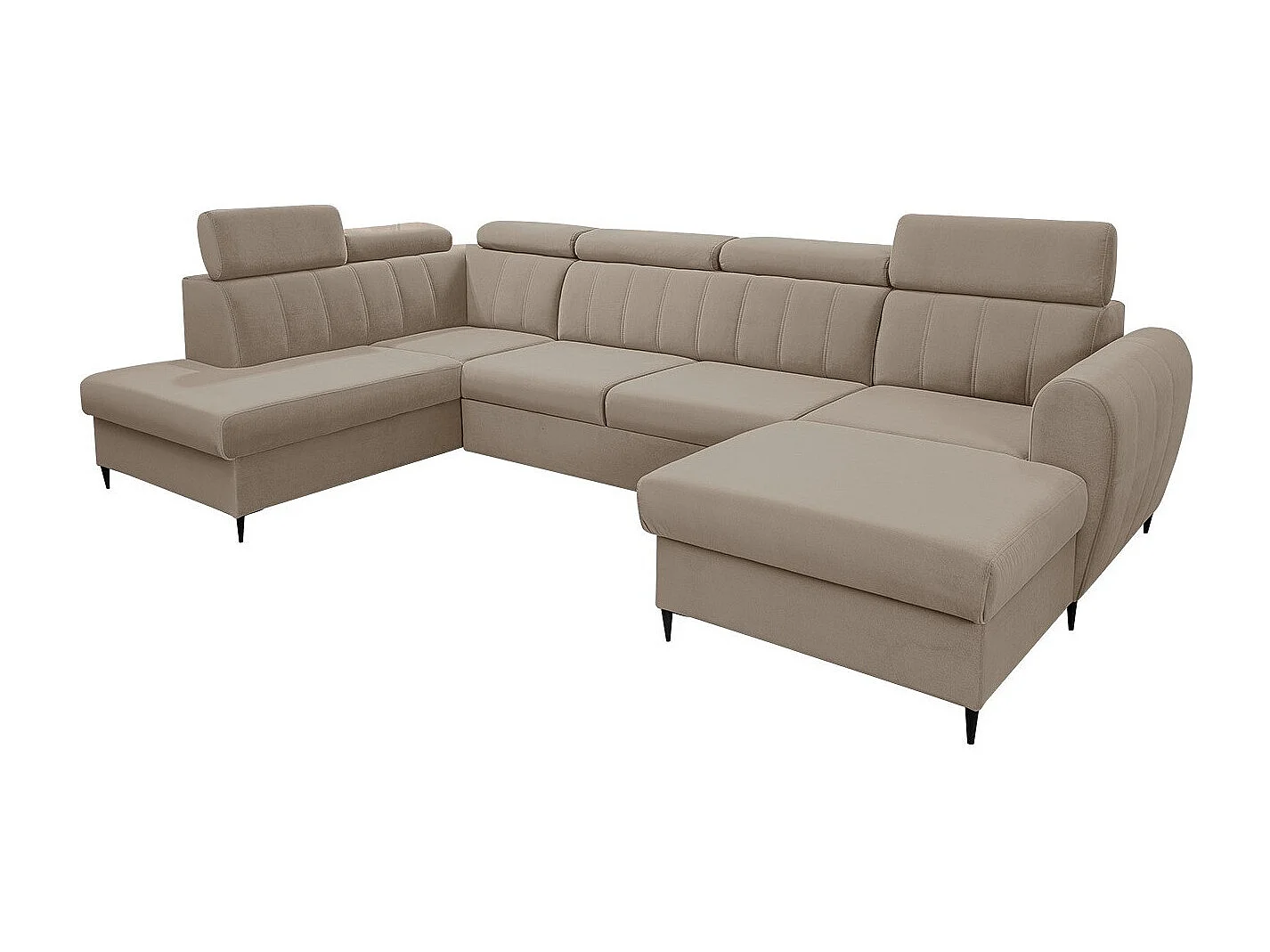 Canapé d'angle Temple 128, Brun clair, Disponible, 355x200x90cm