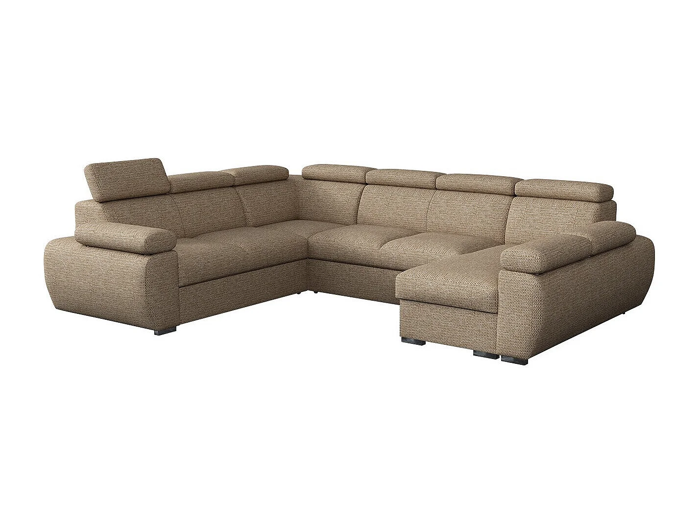 Sofá rinconero Columbus 214, De color marrón claro, Función de descanso, Almacenaje, 85cm