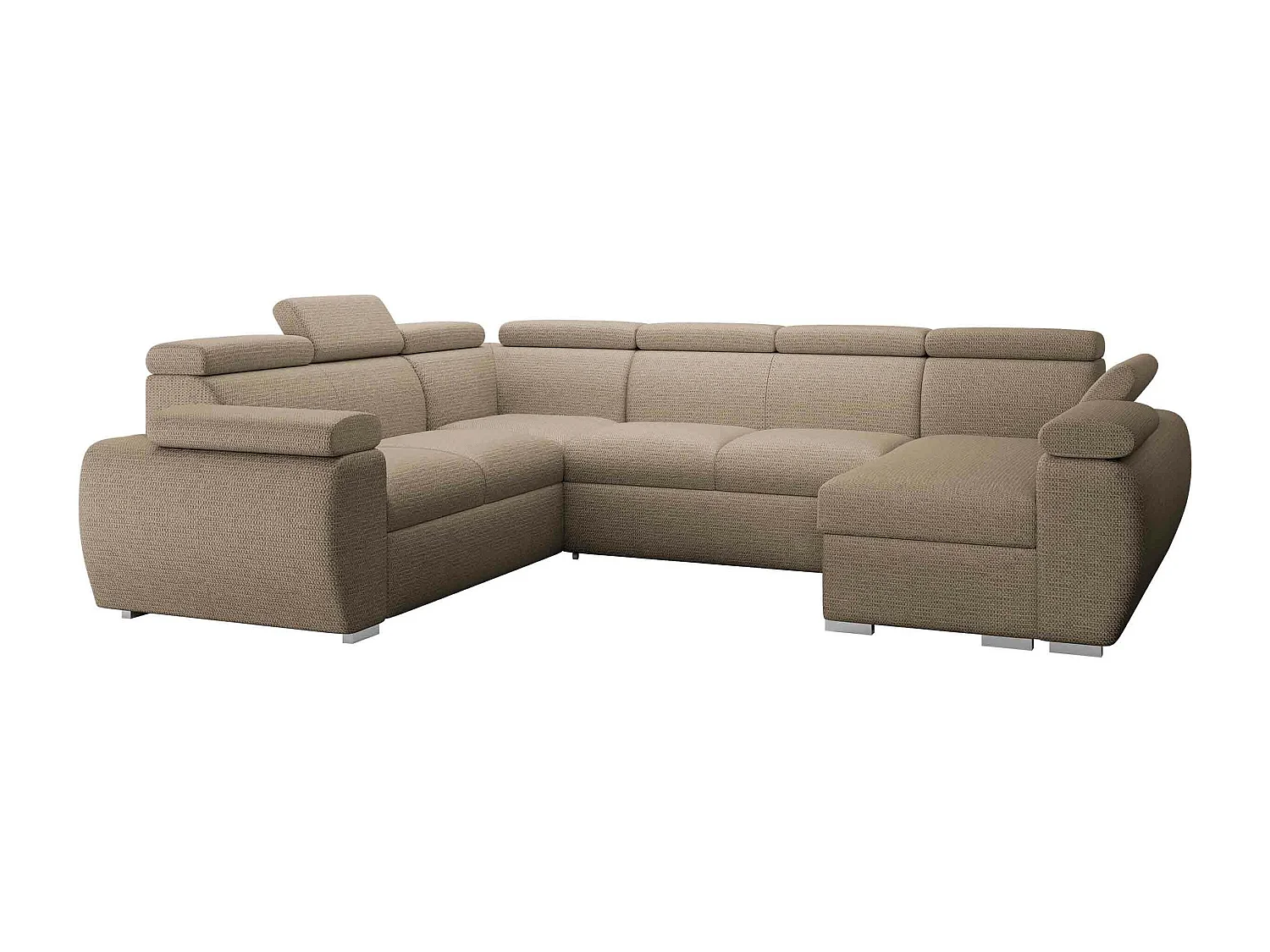 Canapé d'angle Columbus 214, Brun clair, Disponible, 325x260x85cm