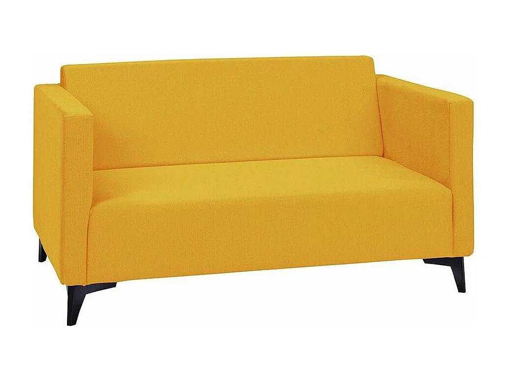 Canapé Virmore 101, Jaune, 136x82x74cm, Tapisserie, Pieds: Plastique