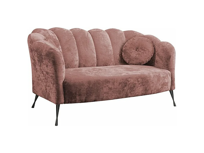 Canapé Providence 151, Rose, 155x83x78cm, Tapisserie, Pieds: Métal