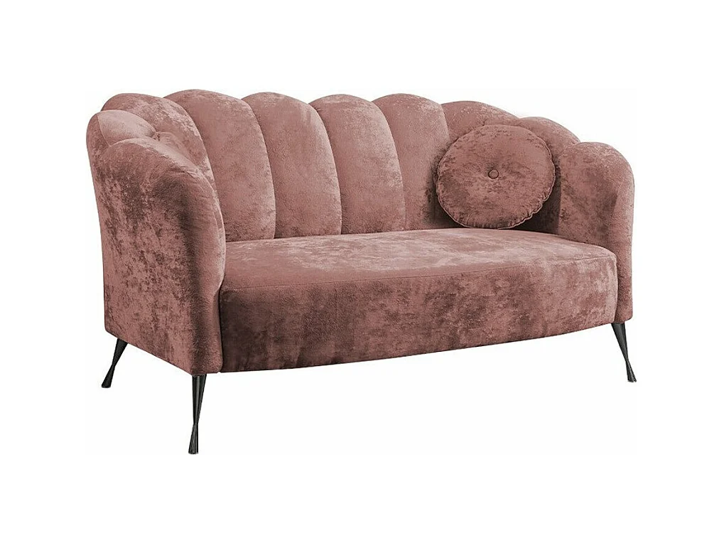 Canapé Providence 151, Rose, 155x83x78cm, Tapisserie, Pieds: Métal