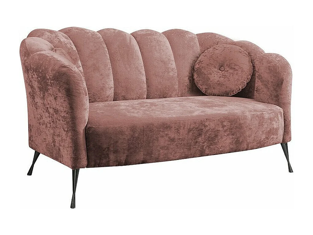 Canapé Providence 151, Rose, 155x83x78cm, Tissu, Pieds: Métal
