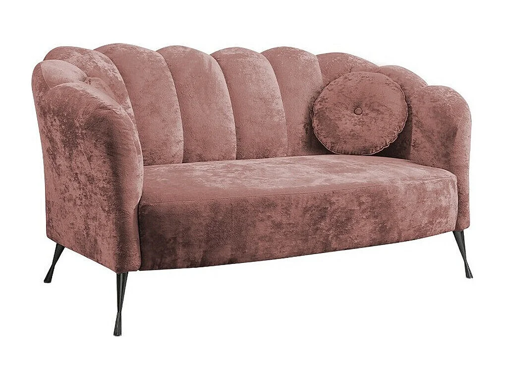 Canapé Providence 151, Rose, 155x83x78cm, Tissu, Pieds: Métal