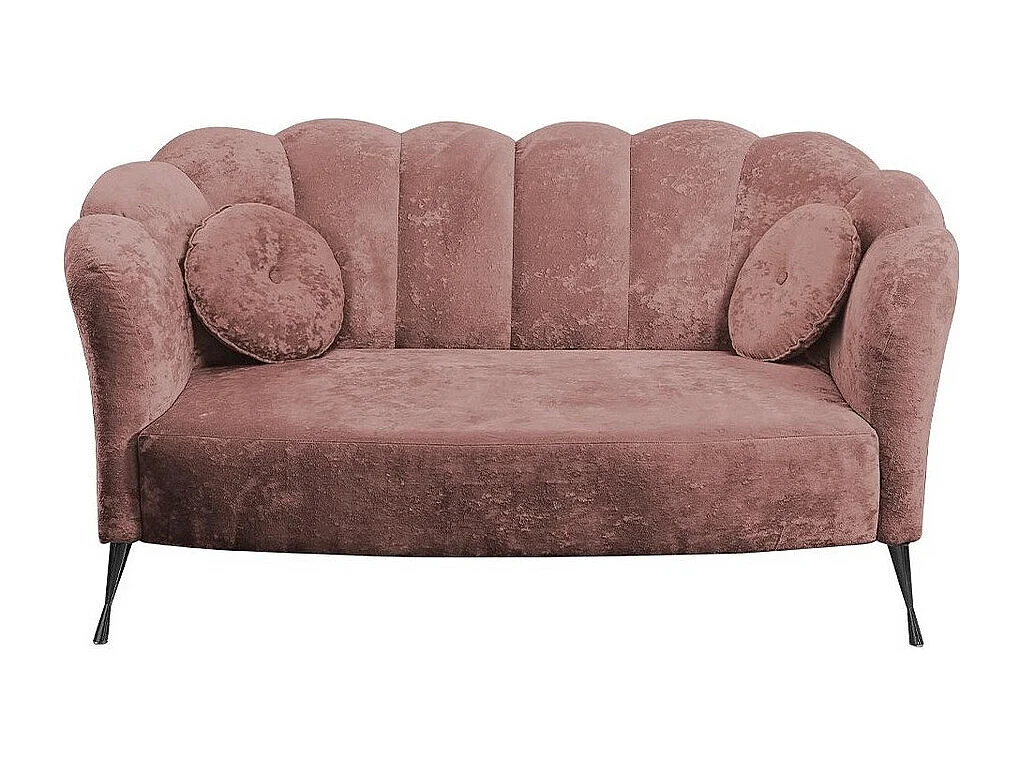 Canapé Providence 151, Rose, 155x83x78cm, Tissu, Pieds: Métal