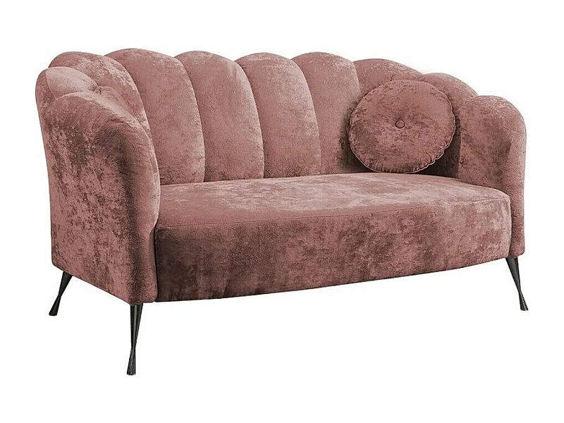 Canapé Providence 151, Rose, 155x83x78cm, Tissu, Pieds: Métal