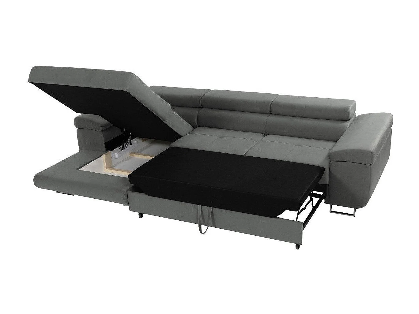 Sofá rinconero Comfivo Vinetum II, Marrón, Función de descanso, Almacenaje, 280x170x70cm