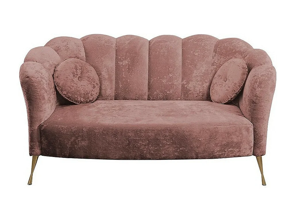 Canapé Providence 151, Rose, 155x83x78cm, Tissu, Pieds: Métal