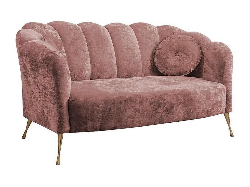 Canapé Providence 151, Rose, 155x83x78cm, Tissu, Pieds: Métal