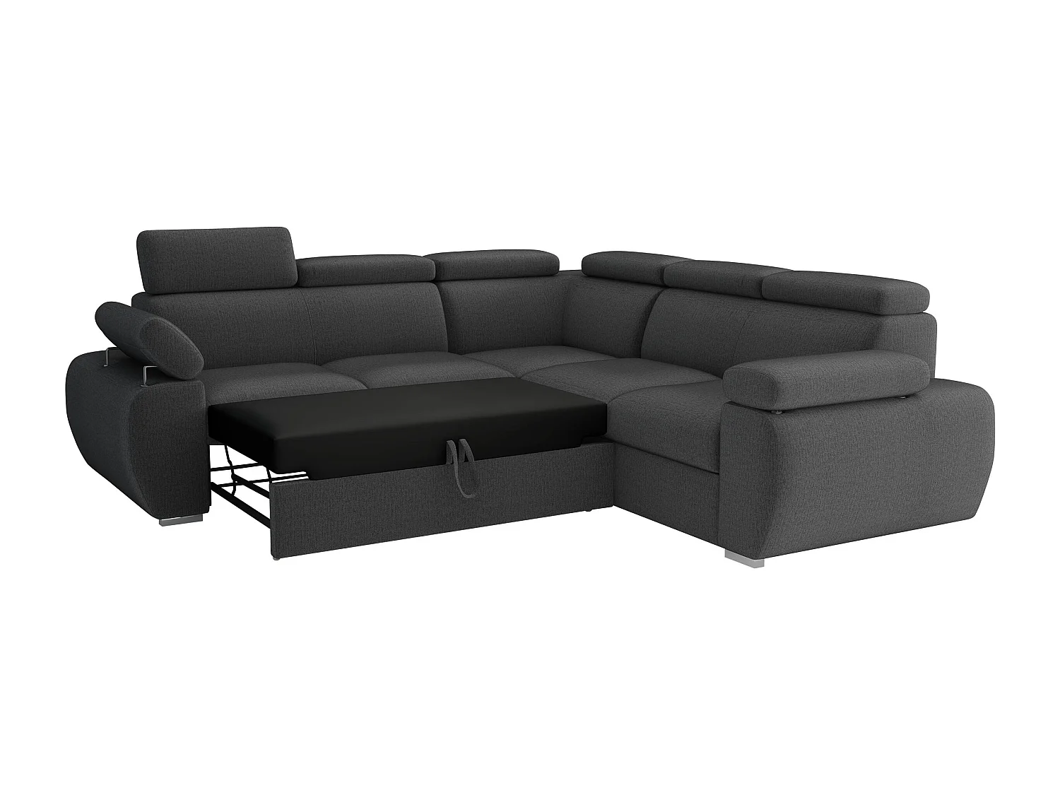 Sofá rinconero Columbus 215, Gris, Función de descanso, Almacenaje, 260x260x85cm