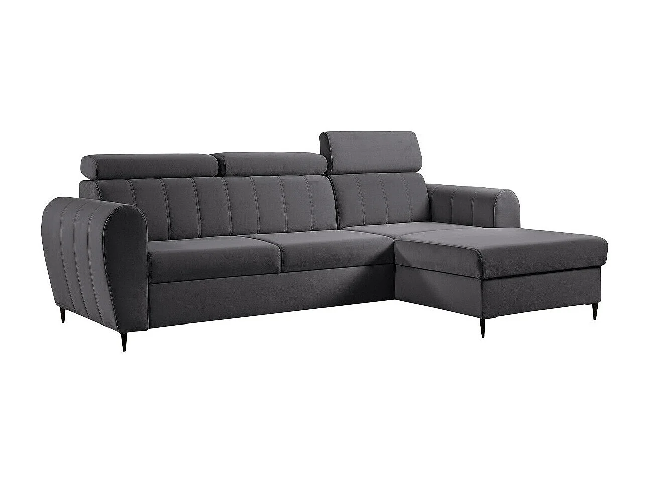 Canapé d'angle Temple 126, Gris, Disponible, 262x175x90cm