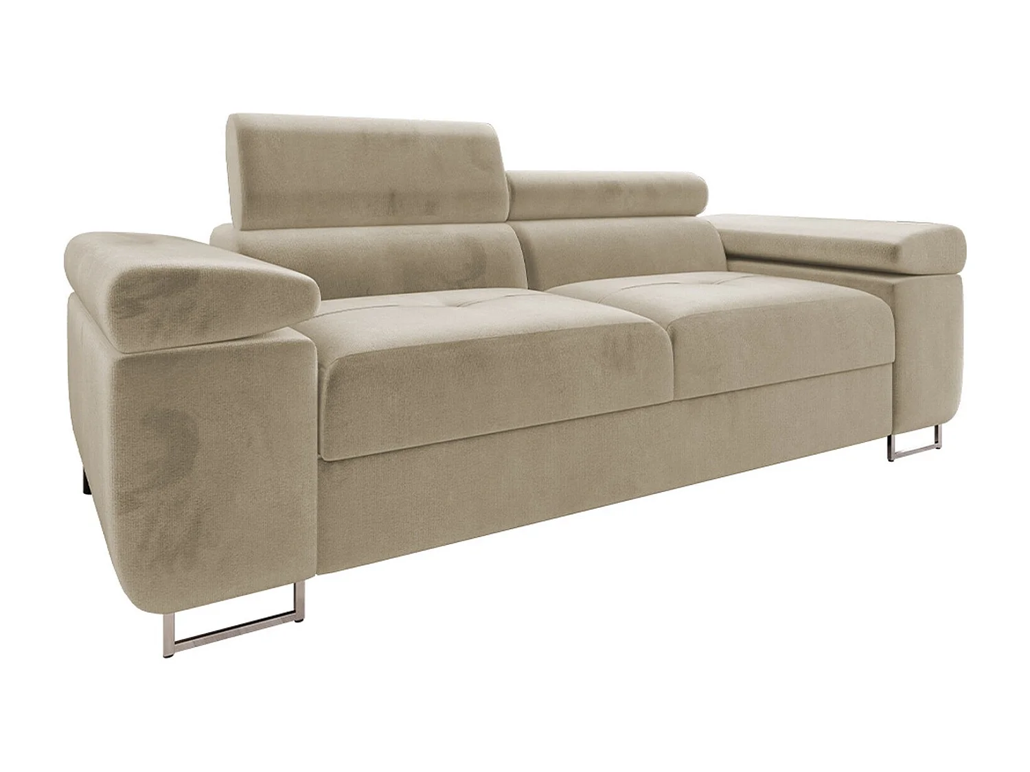 Sofá Comfivo Eliferu 105, De color marrón claro, 198x102x70cm, Tapiz, Patas: Metal