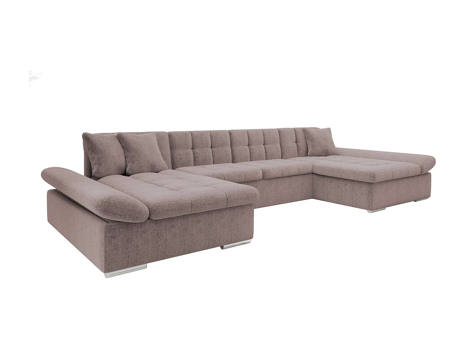 Sofá rinconero Comfivo 240, De color marrón claro, Función de descanso, Almacenaje, 360cm