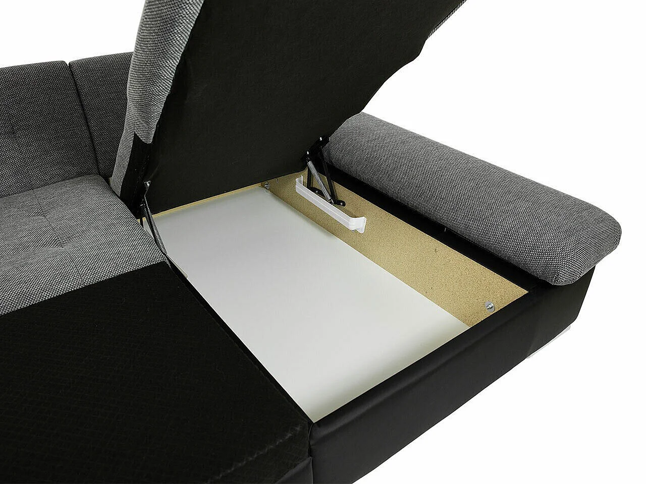 Canapé d'angle convertible 3 places en tissu brun 360x160x75 cm