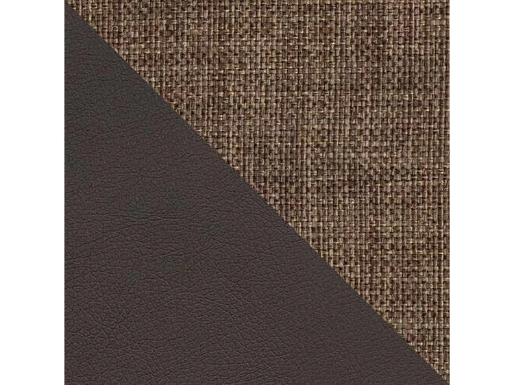 Sofá Comfivo Eliferu 104, Marrón, 263x102x70cm, Cuero ecológico + Tapiz, Patas: Metal