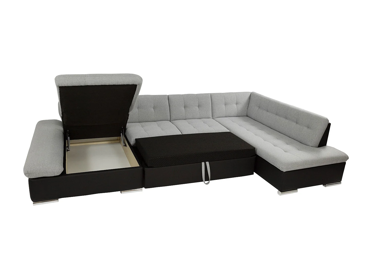 Sofá rinconero Comfivo Tilia I, Marrón, Función de descanso, Almacenaje, 345x205x76cm