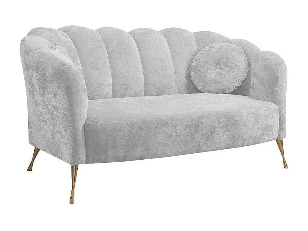 Canapé Providence 151, Gris, 155x83x78cm, Tissu, Pieds: Métal