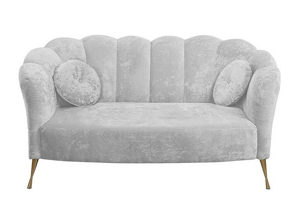 Canapé Providence 151, Gris, 155x83x78cm, Tissu, Pieds: Métal